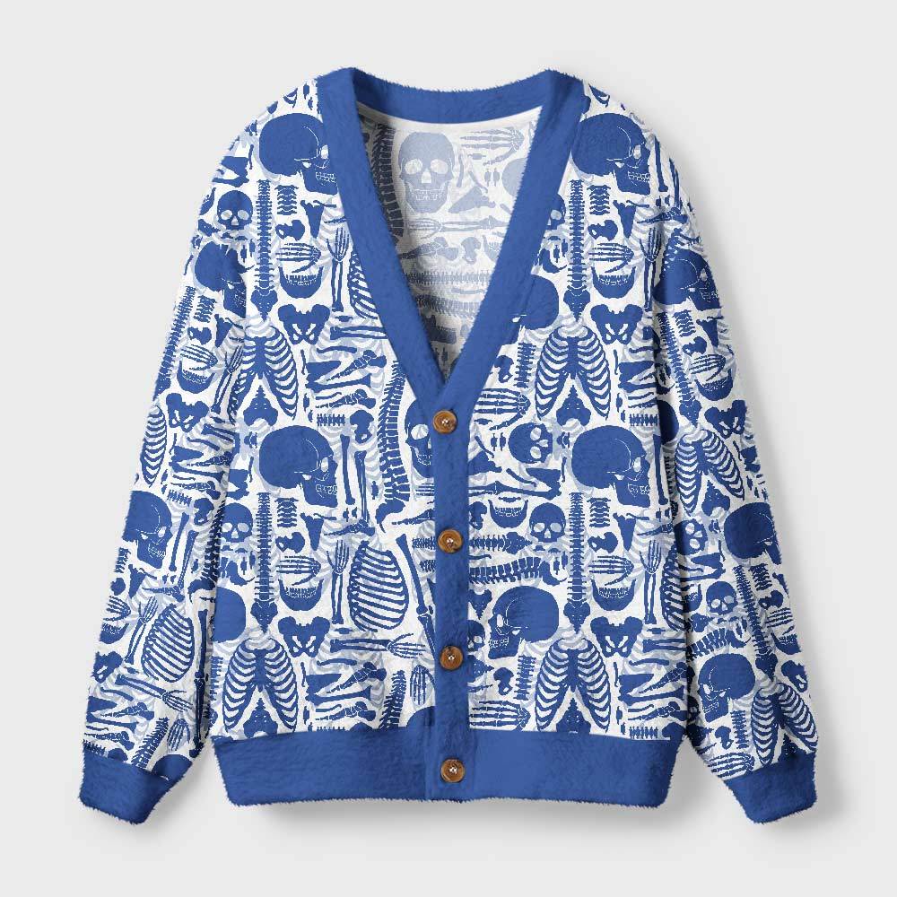 Geeksoutfit Skeleton Geek Ugly Cardigan Sweaters  for Sale