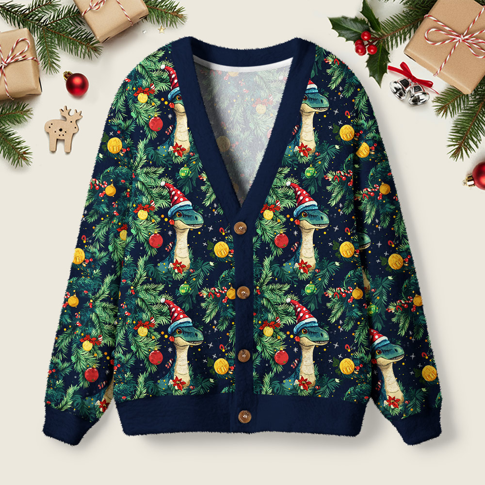 Christmas Dinosaur Geek Ugly Cardigan Sweaters