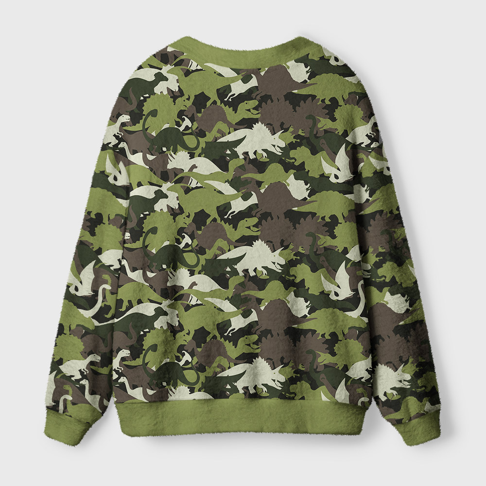 Camouflage Dinosaur Geek Ugly Cardigan Sweaters