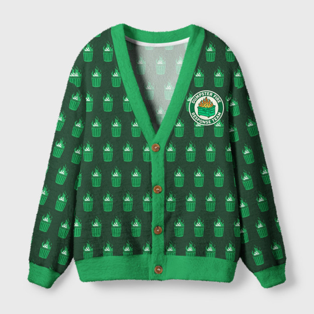 Dumpster Fire Response Team Geek Ugly Cardigan Sweaters