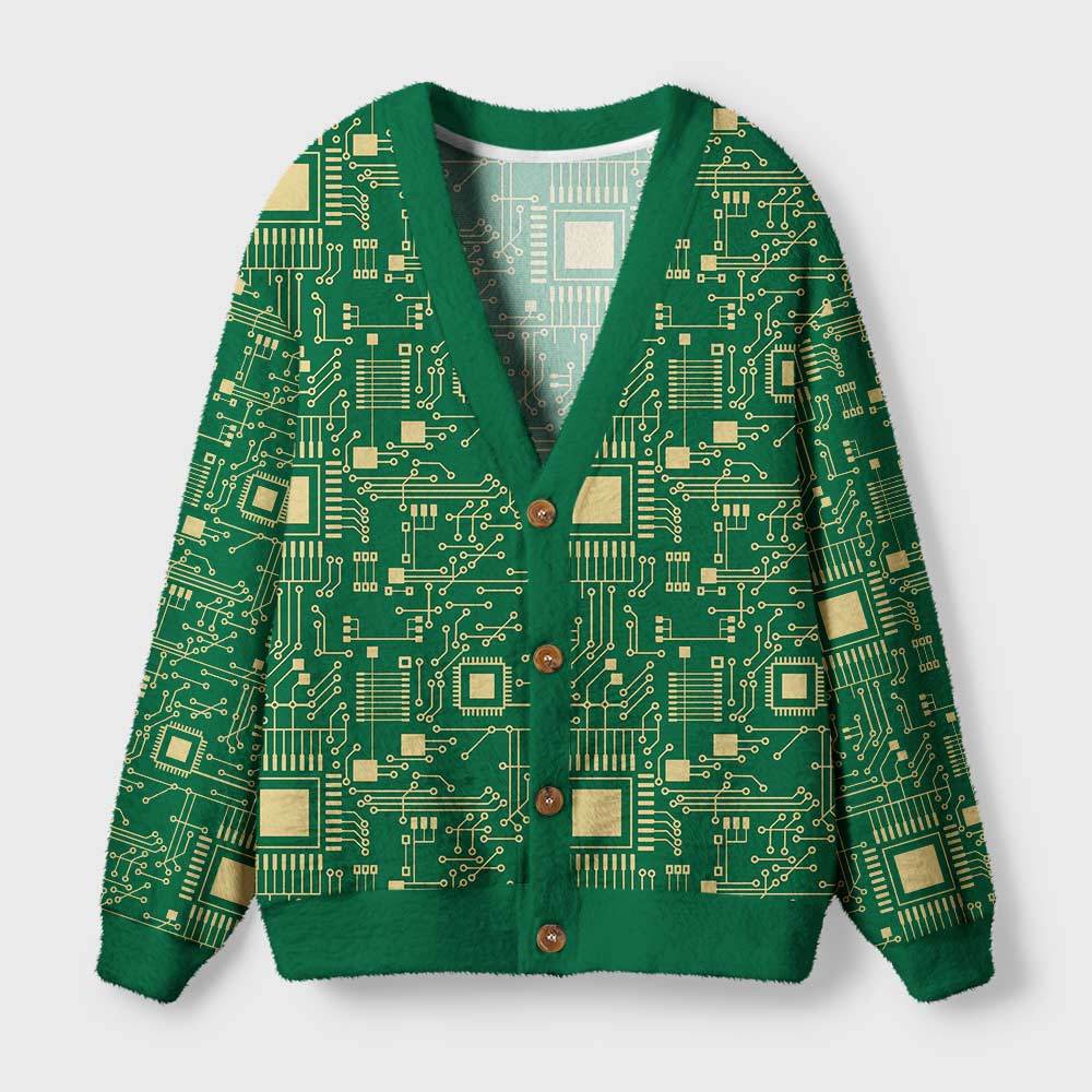 Geeksoutfit Technology Sense Circuit Board Geek Ugly Cardigan Sweaters  for Sale