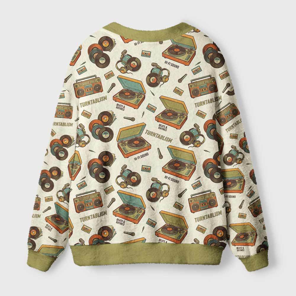 Vinyl Memory Geek Ugly Cardigan Sweaters