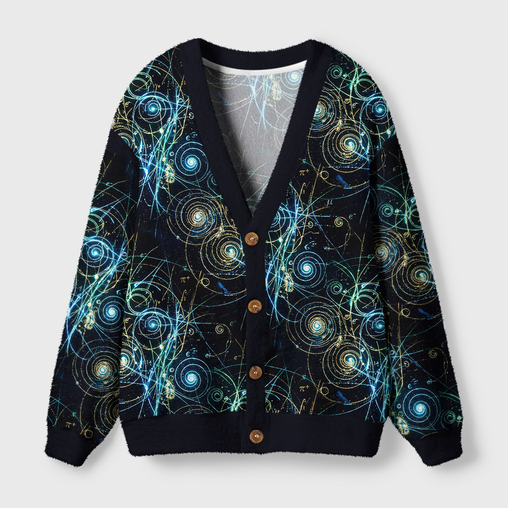 Quantum Spiral Geek Ugly Cardigan Sweaters