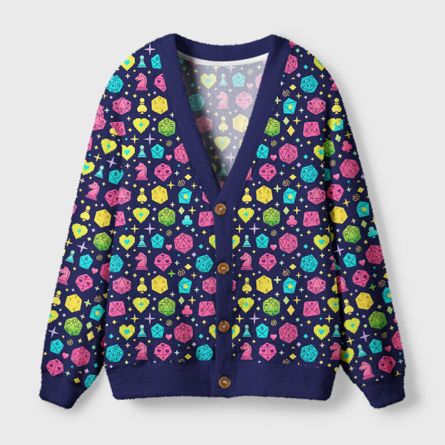 Mystic Dice Glow Geek Ugly Cardigan Sweaters