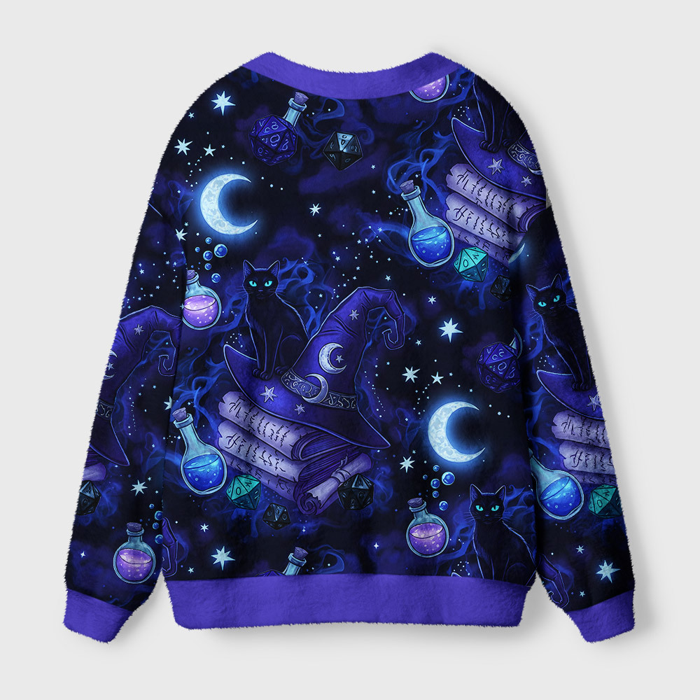 Magic Cats and DND Night Geek Ugly Cardigan Sweaters