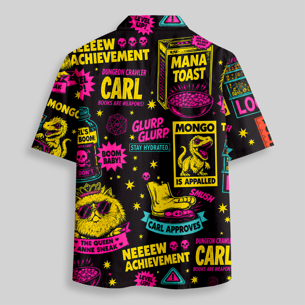 Neon Dungeon Mayhem Button Up Pocket Shirt