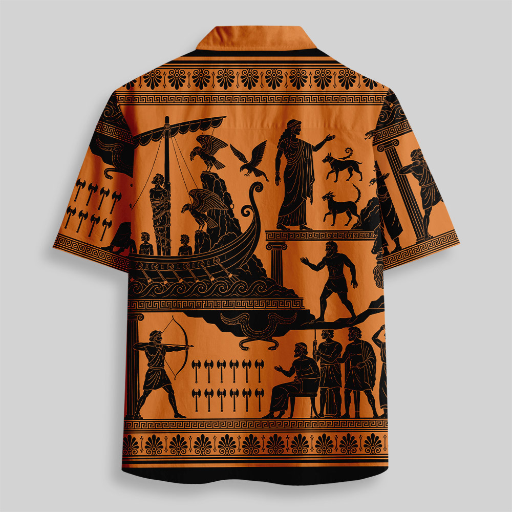 The Odyssey Greek Mythology Button Up Pocket Shirt