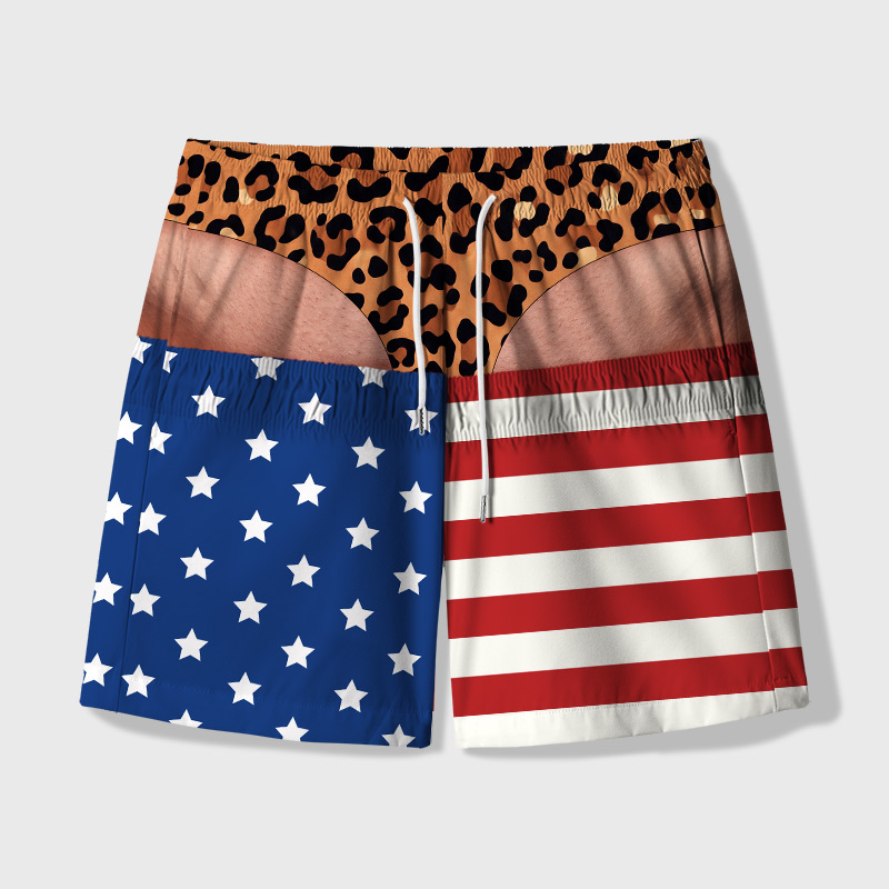 The Wild Illusion Geek Hawaiian Swim Trunks