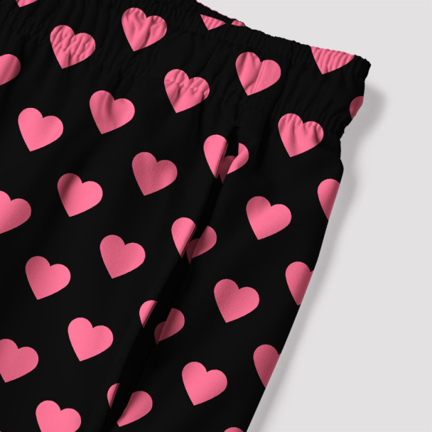 Carl’s Signature Heart Geek Hawaiian Swim Trunks