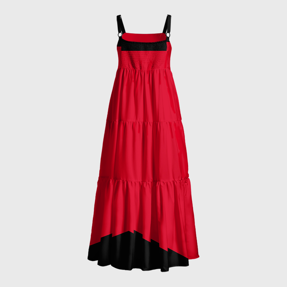 Red Live Long & Prosper Sci-Fi Fleet Geek Tiered Cami Maxi Dress