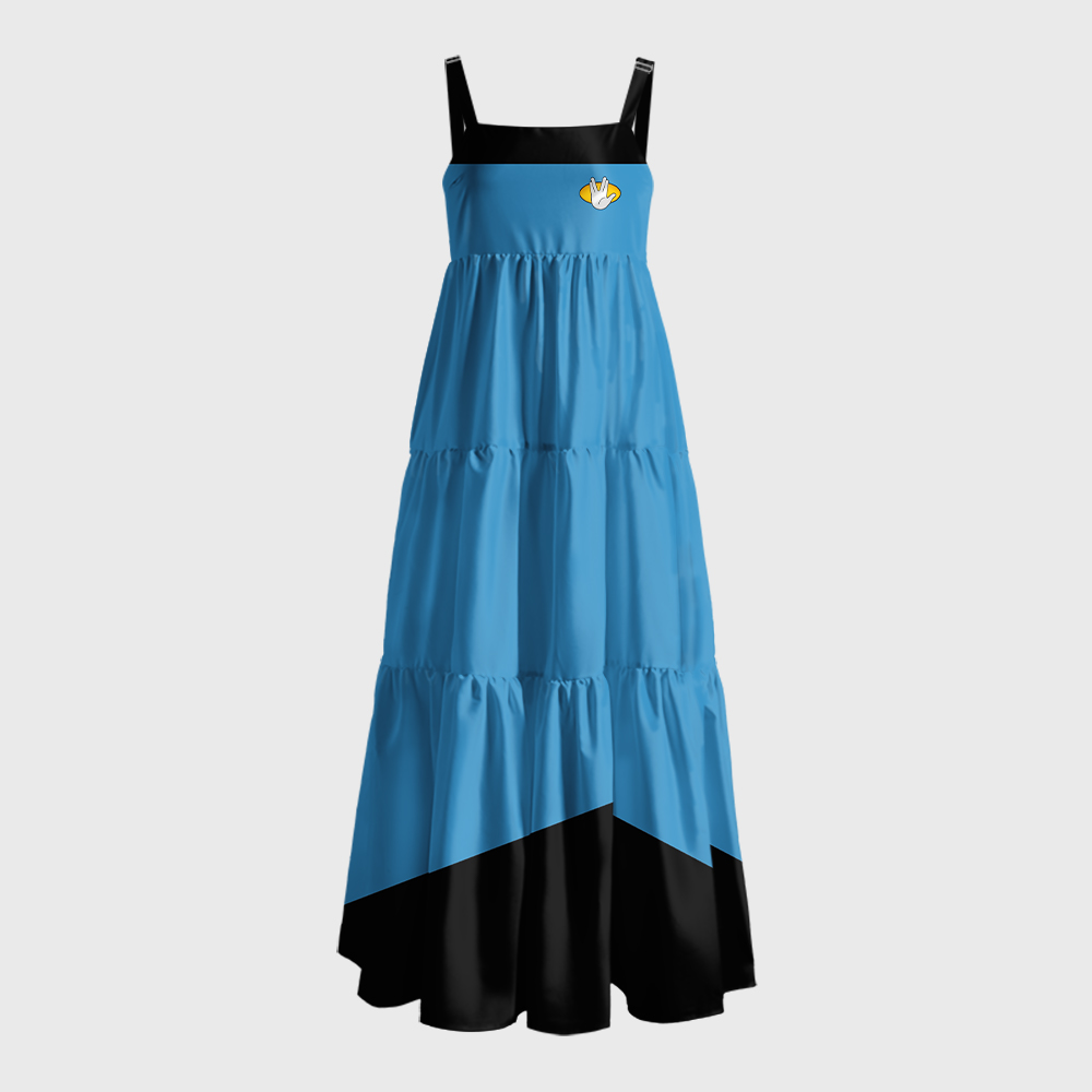 Blue Live Long & Prosper Sci-Fi Fleet Geek Tiered Cami Maxi Dress