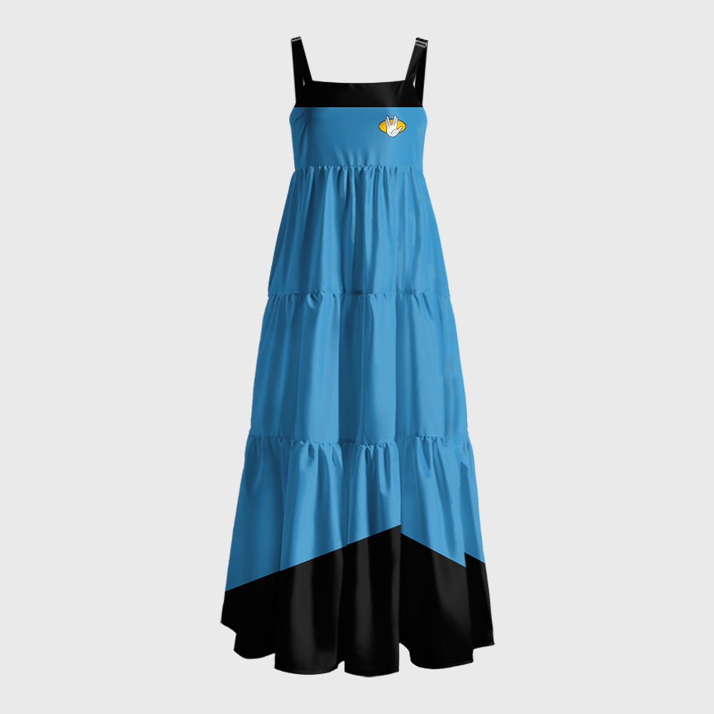 Blue Live Long & Prosper Sci-Fi Fleet Geek Tiered Cami Maxi Dress