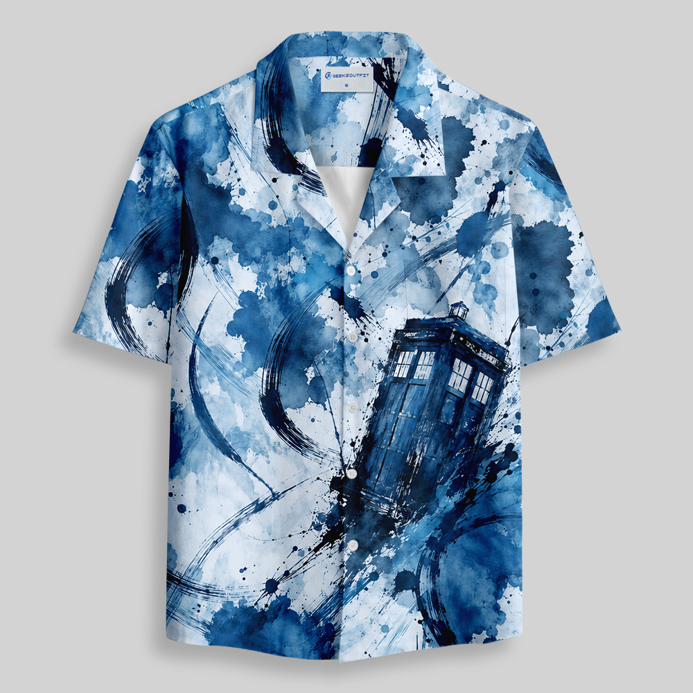 Temporal Drift Watercolor Button Up Pocket Shirt