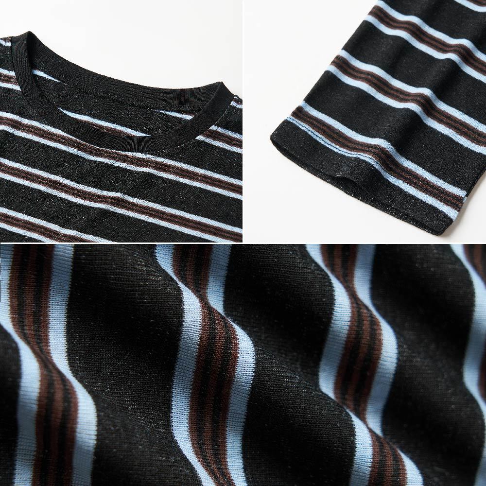 Weyland Corp Lycra Striped Embroidered Long-Sleeve Shirts