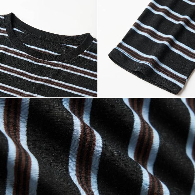 Weyland Corp Lycra Striped Embroidered Long-Sleeve Shirts