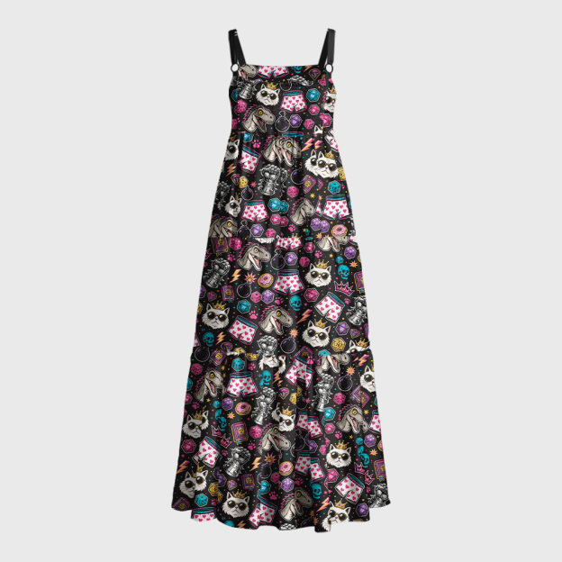 Loot, Paws & Poor Decisions Geek Tiered Cami Maxi Dress
