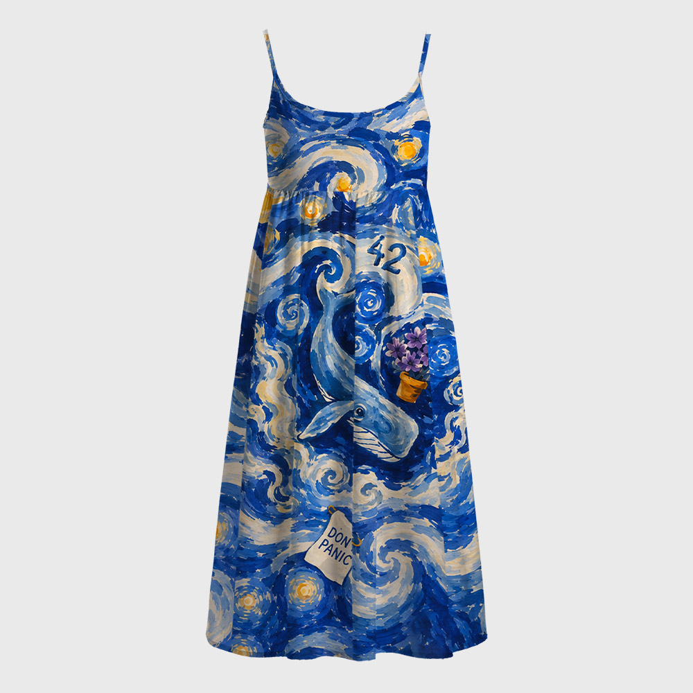 The Galaxy's Don't Panic Geek A-Line Cami Dress