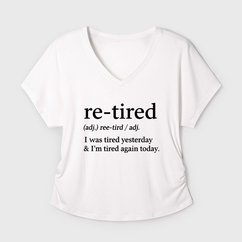 Definition Of Retired Geek Dolman Sleeve V-Neck Shirt