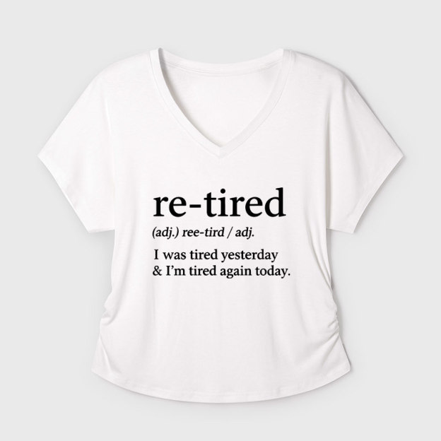 Definition Of Retired Geek Dolman Sleeve V-Neck Shirt