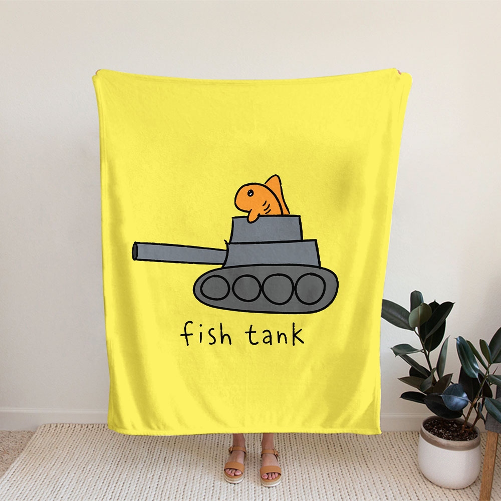Fish Tank Flannel Throw Blanket 