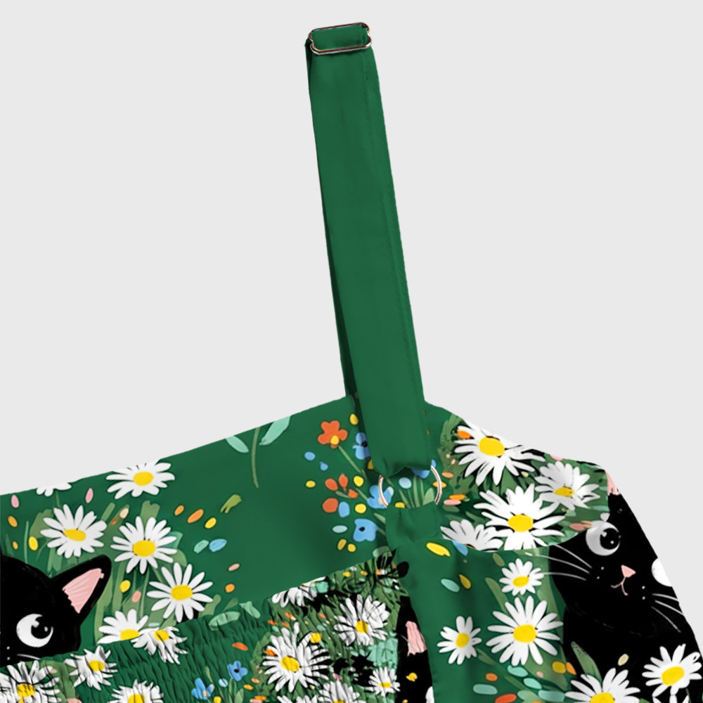 Peekaboo Kitty Geek Tiered Cami Maxi Dress