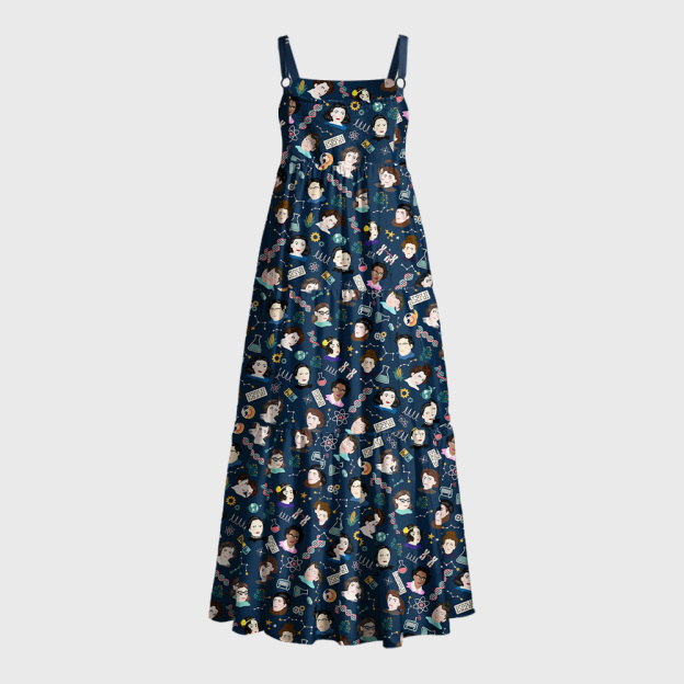 STEM Scientist Portraits Lab Equipment Seamless Geek Tiered Cami Maxi Dress