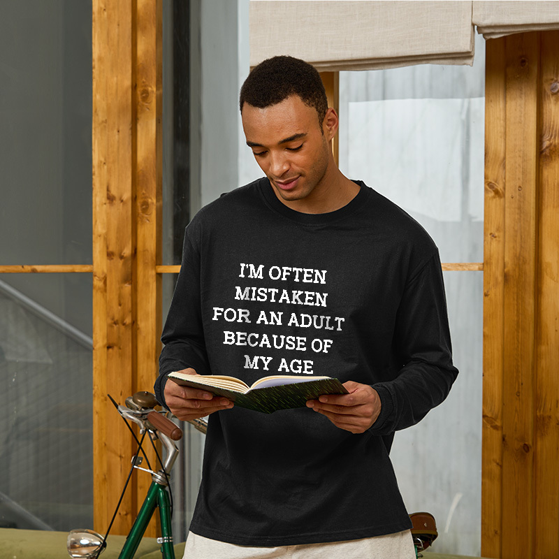 Mistaken For An Adult Geek Long Sleeve T-Shirt