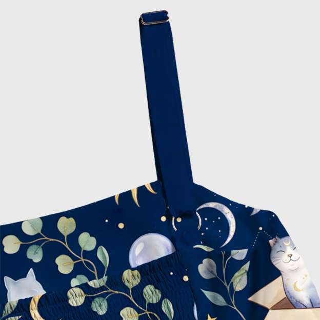 Astrology Cats in the Box Geek Tiered Cami Maxi Dress