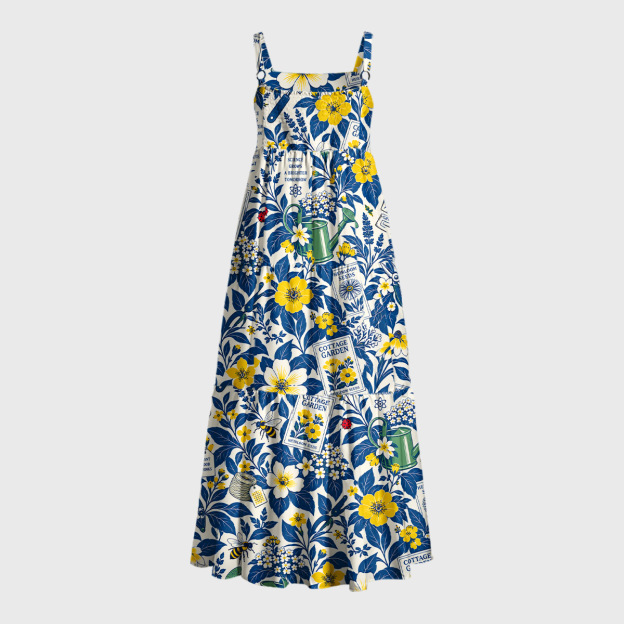 Cottage Garden Seed Packets Geek Tiered Cami Maxi Dress