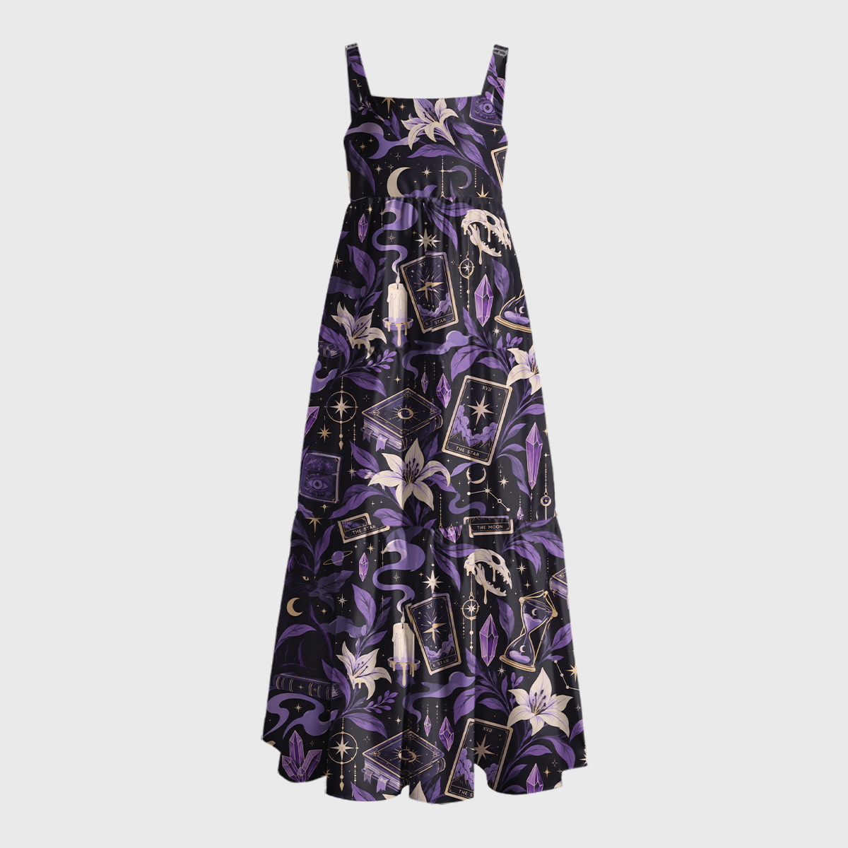 Gothic Lily & Tarot Cards Geek Tiered Cami Maxi Dress