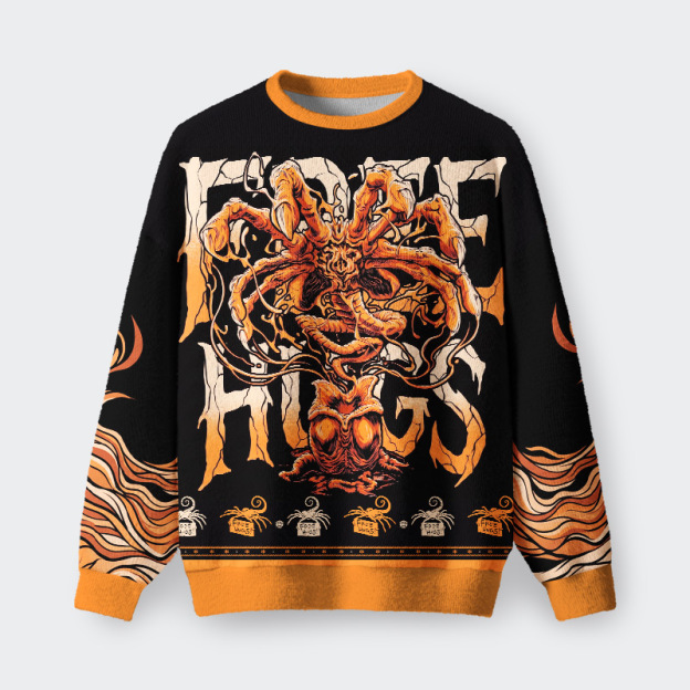 Facehugger Warm Embrace Geek Women's Fuzzy Fleece Cropped Sweater