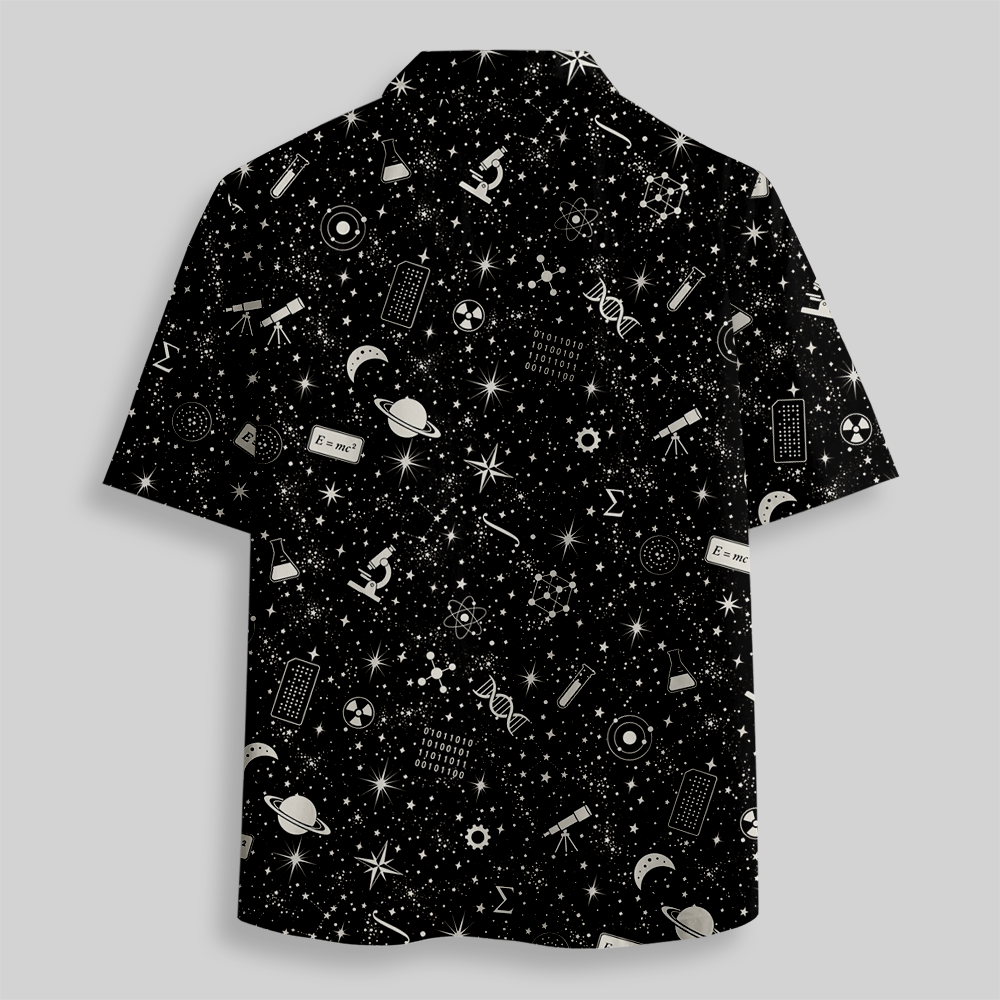 Scientific Cosmos Line Drawing Button Up Pocket Shirt