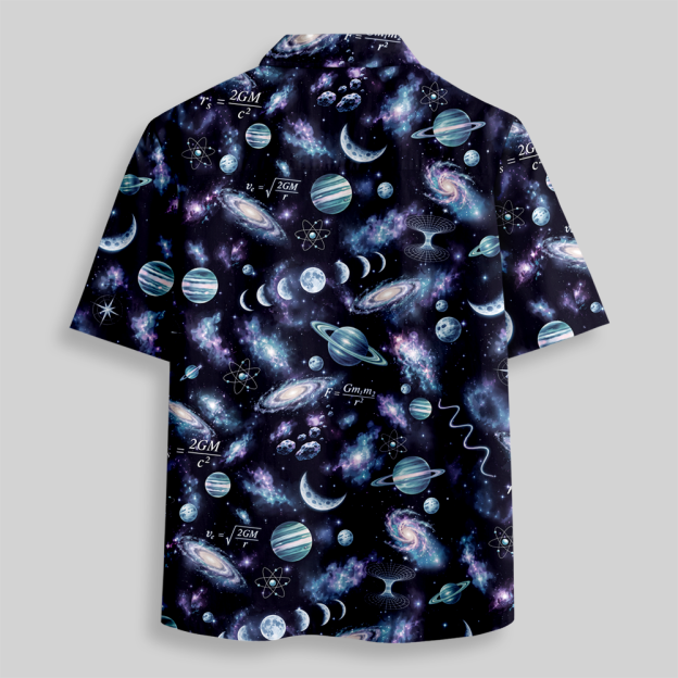 Watercolor Space Galaxy Button Up Pocket Shirt