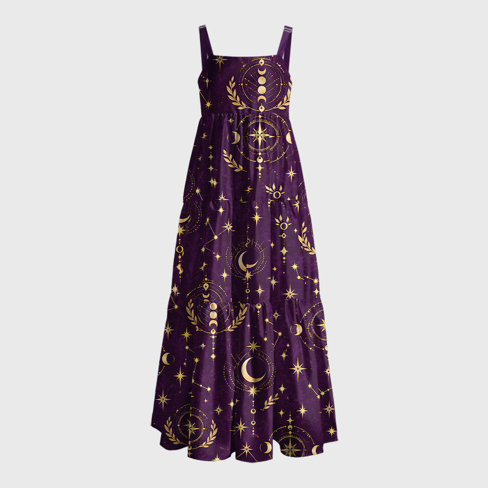 Myth & Tarot Geek Tiered Cami Maxi Dress
