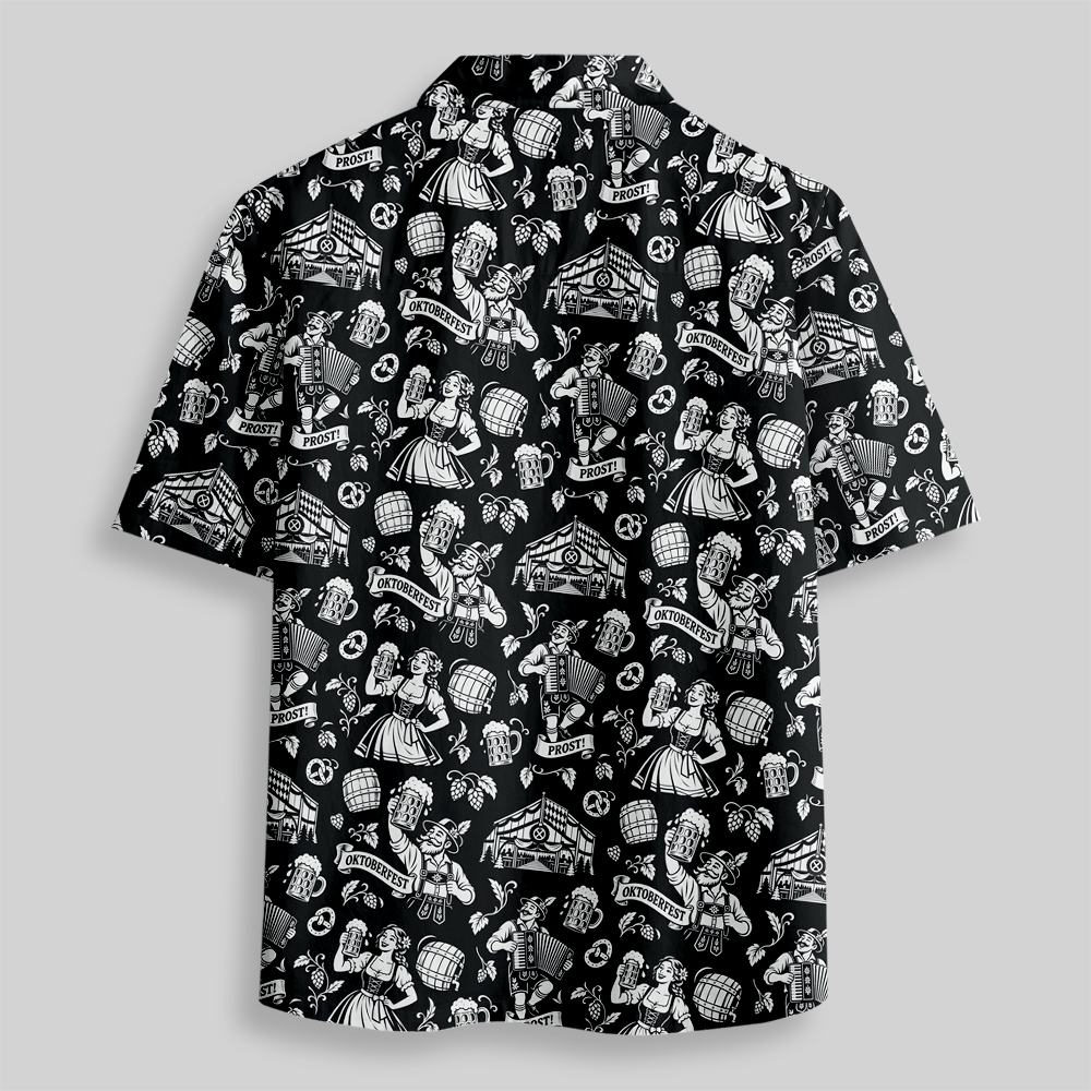 Bavarian Beer Festival Seamless Button Up Pocket Shirt