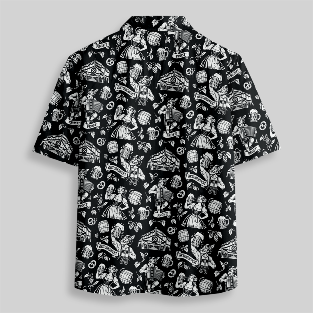 Bavarian Beer Festival Seamless Button Up Pocket Shirt