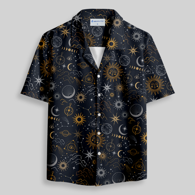 Dark Cosmos Oracle Button Up Pocket Shirt