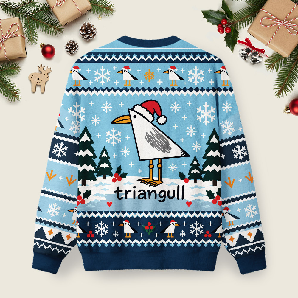 Triangull Ugly Christmas Fuzzy Fleece Sweatshirt