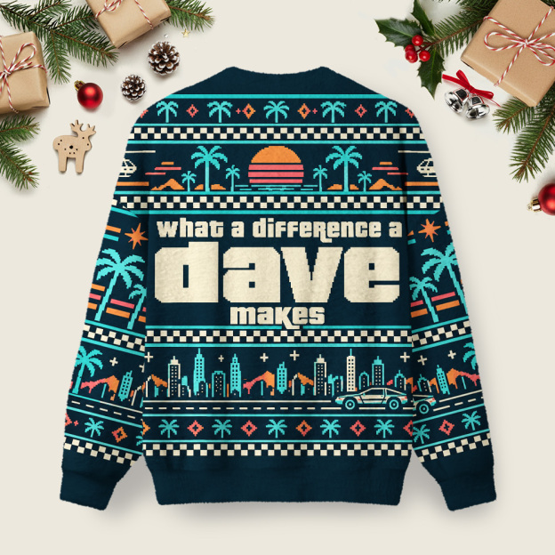 What A Difference Ugly Christmas Fuzzy Fleece Sweatshirt