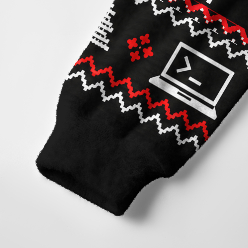 Skynet Tech Support Cyberdyne Systems Ugly Christmas Fuzzy Fleece Sweatshirt