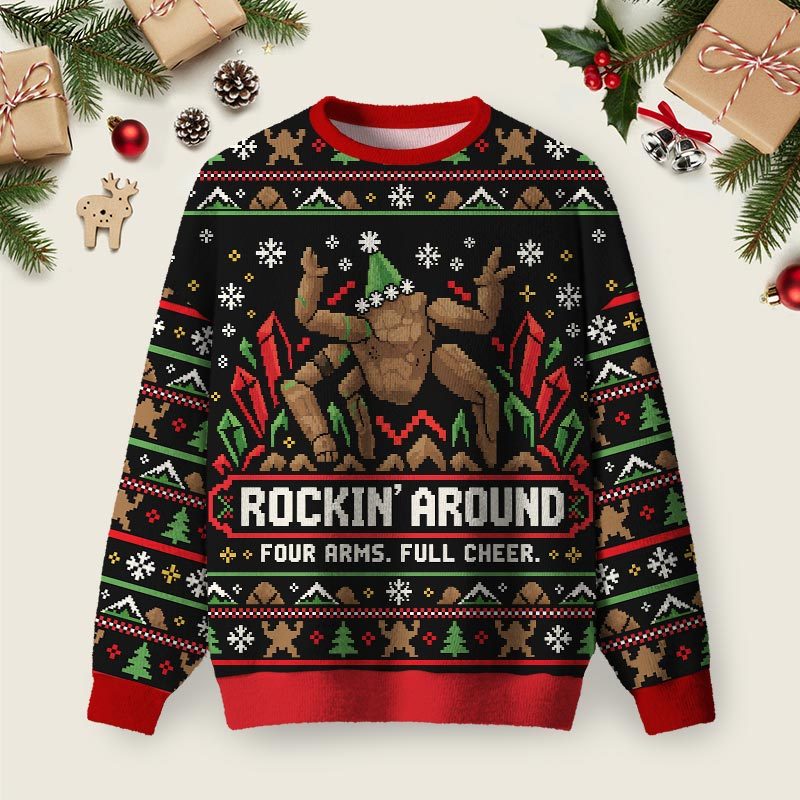 Geeksoutfit Chernobyl 1986 Yellow Ugly Christmas Fuzzy Fleece Sweatshirt for Sale