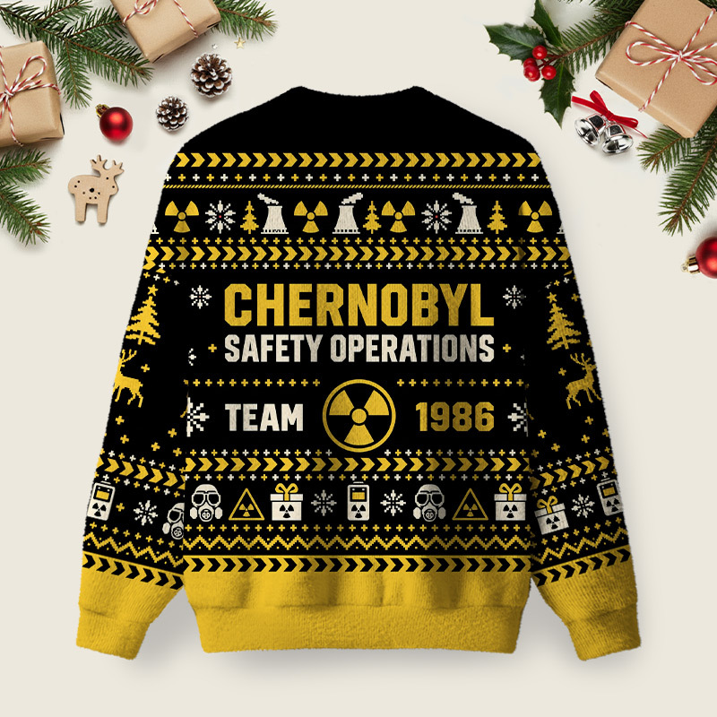 Chernobyl 1986 Ugly Christmas Fuzzy Fleece Sweatshirt