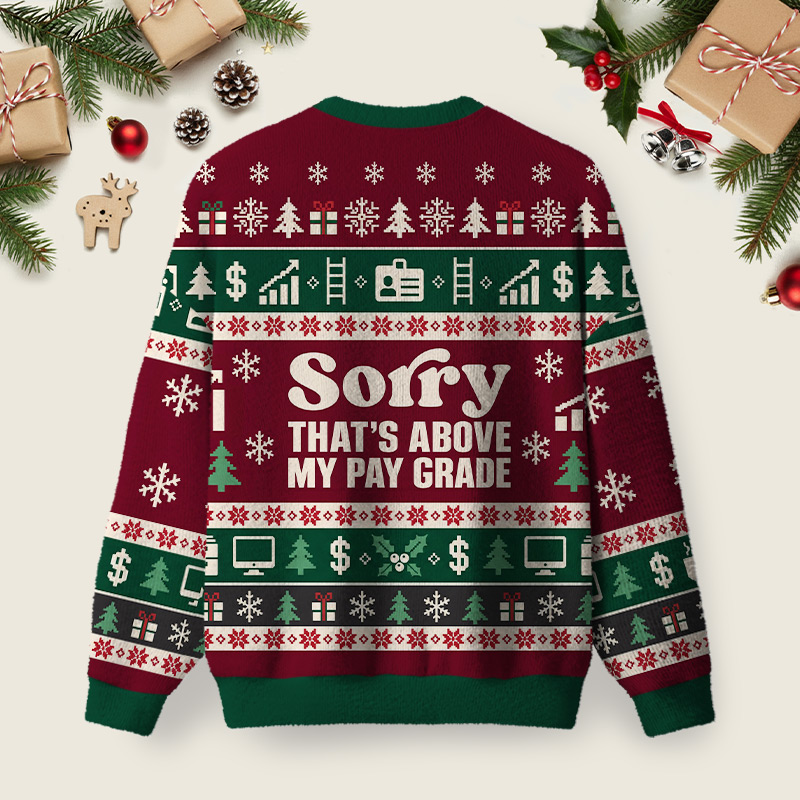 Pay Grade Ugly Christmas Fuzzy Fleece Sweatshirt