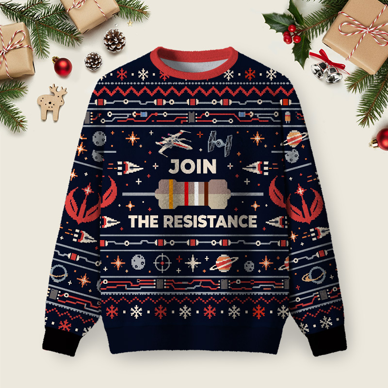 Resistance Ugly Christmas Fuzzy Fleece Sweatshirt