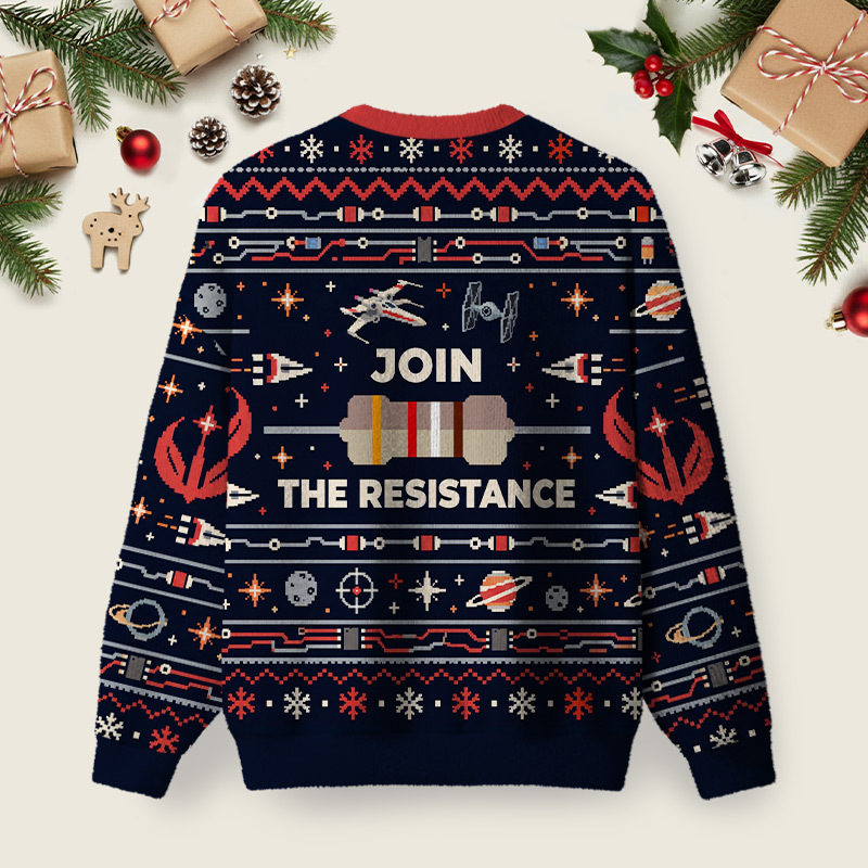 Resistance Ugly Christmas Fuzzy Fleece Sweatshirt