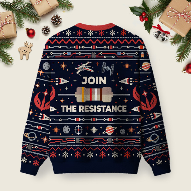 Resistance Ugly Christmas Fuzzy Fleece Sweatshirt