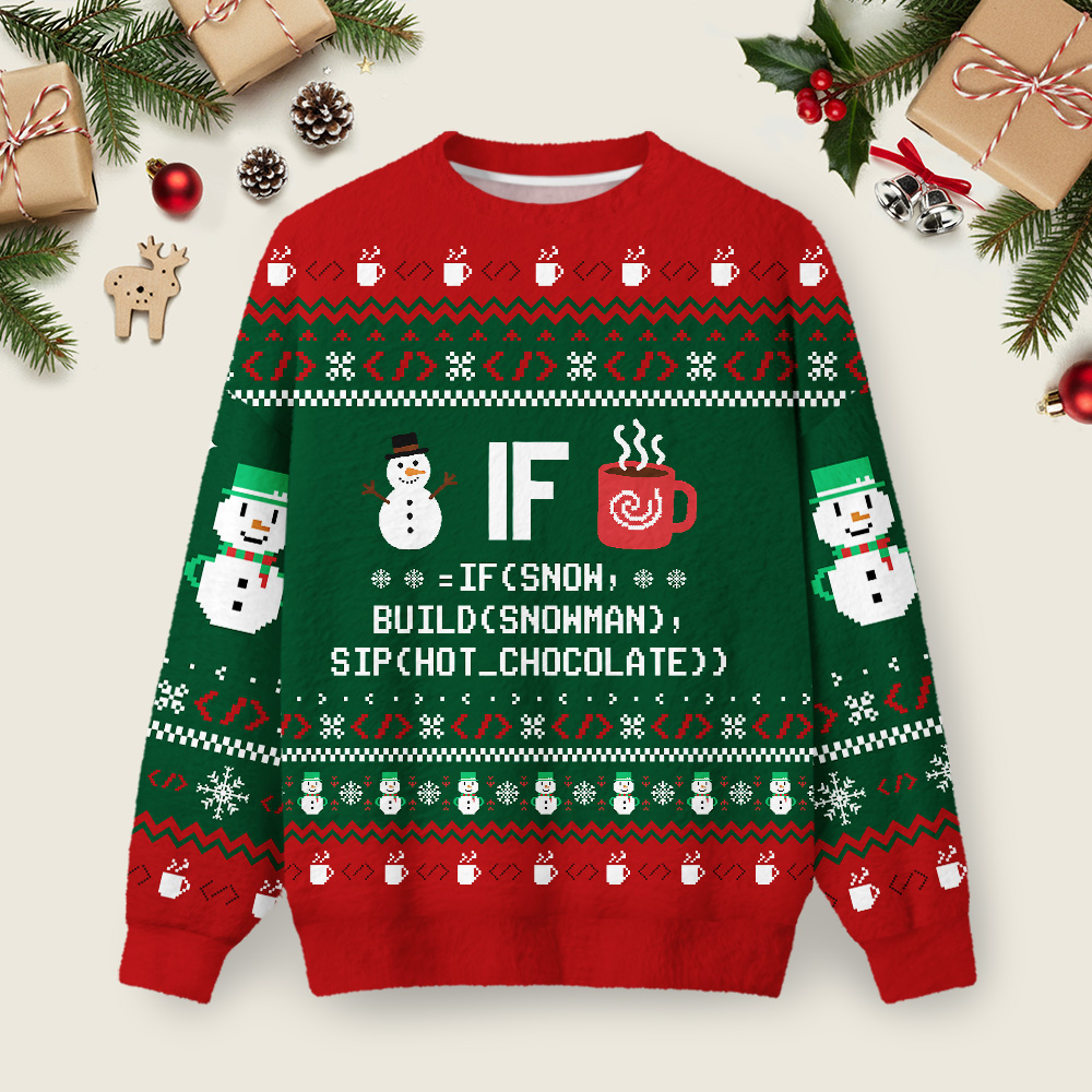 IF Code Ugly Christmas Fuzzy Fleece Sweatshirt