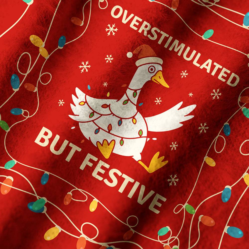Overstimulated But Festive Geek Christmas Ugly Pet Sweater