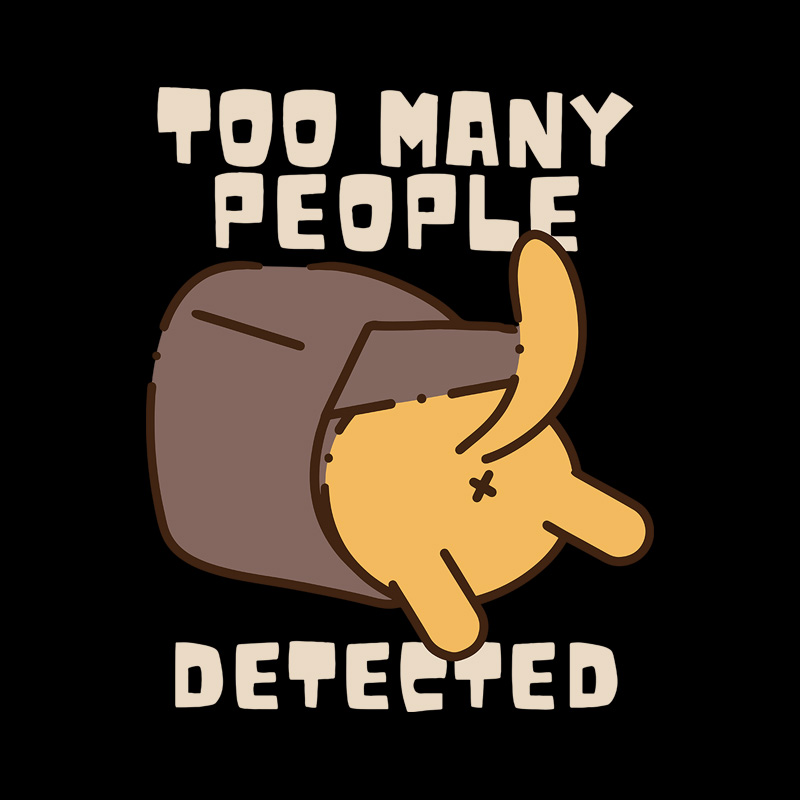 Too Many People Detected Cat Geek T-Shirt