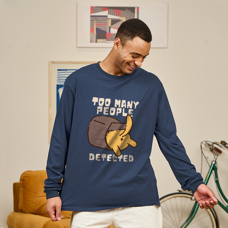 Too Many People Detected Cat Geek Long Sleeve T-Shirt